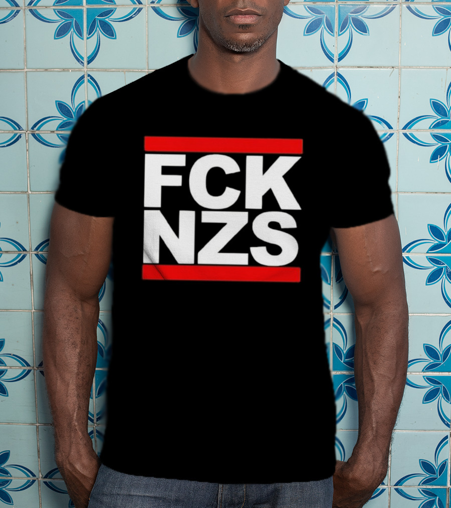 FCK NZS Bold Text Red Borders T-Shirt