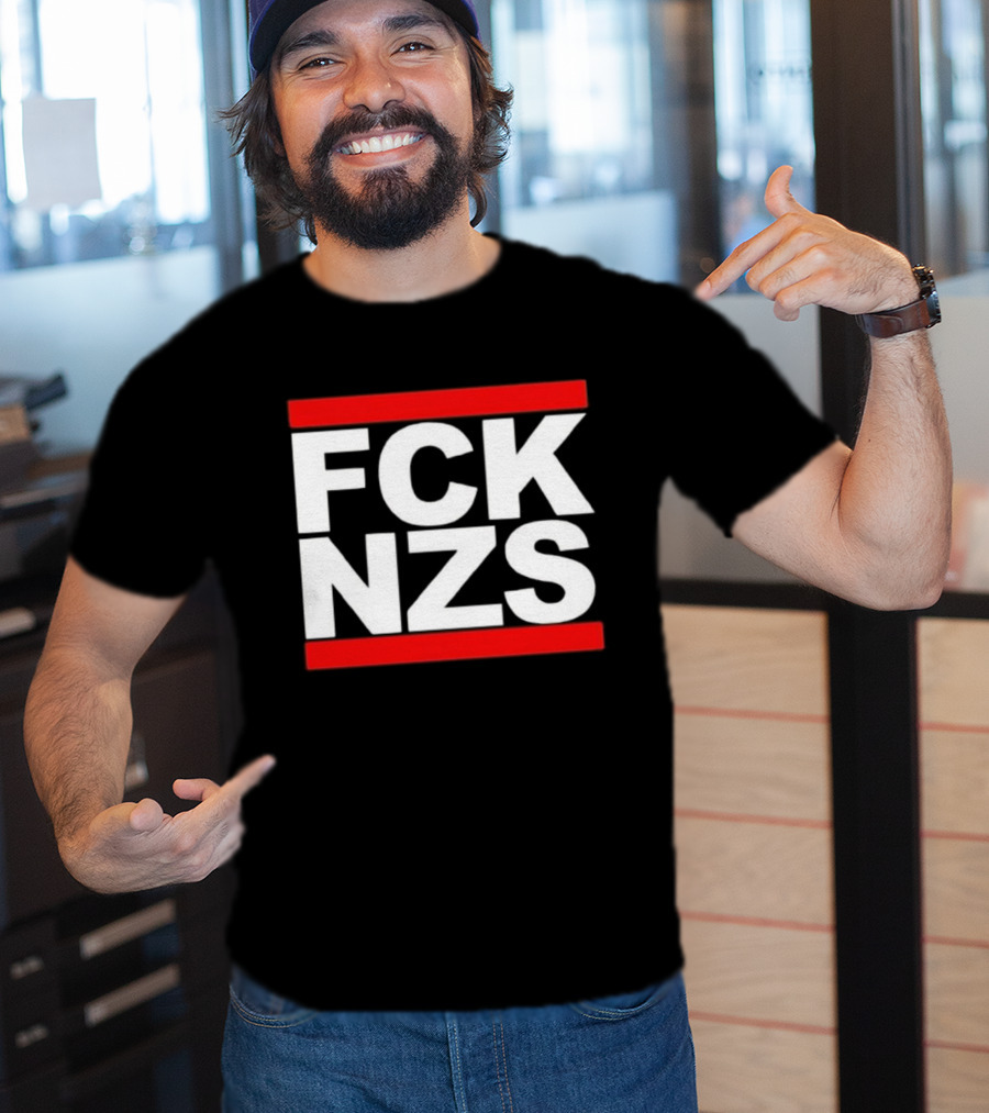 FCK NZS Bold Text Red Borders T-Shirt