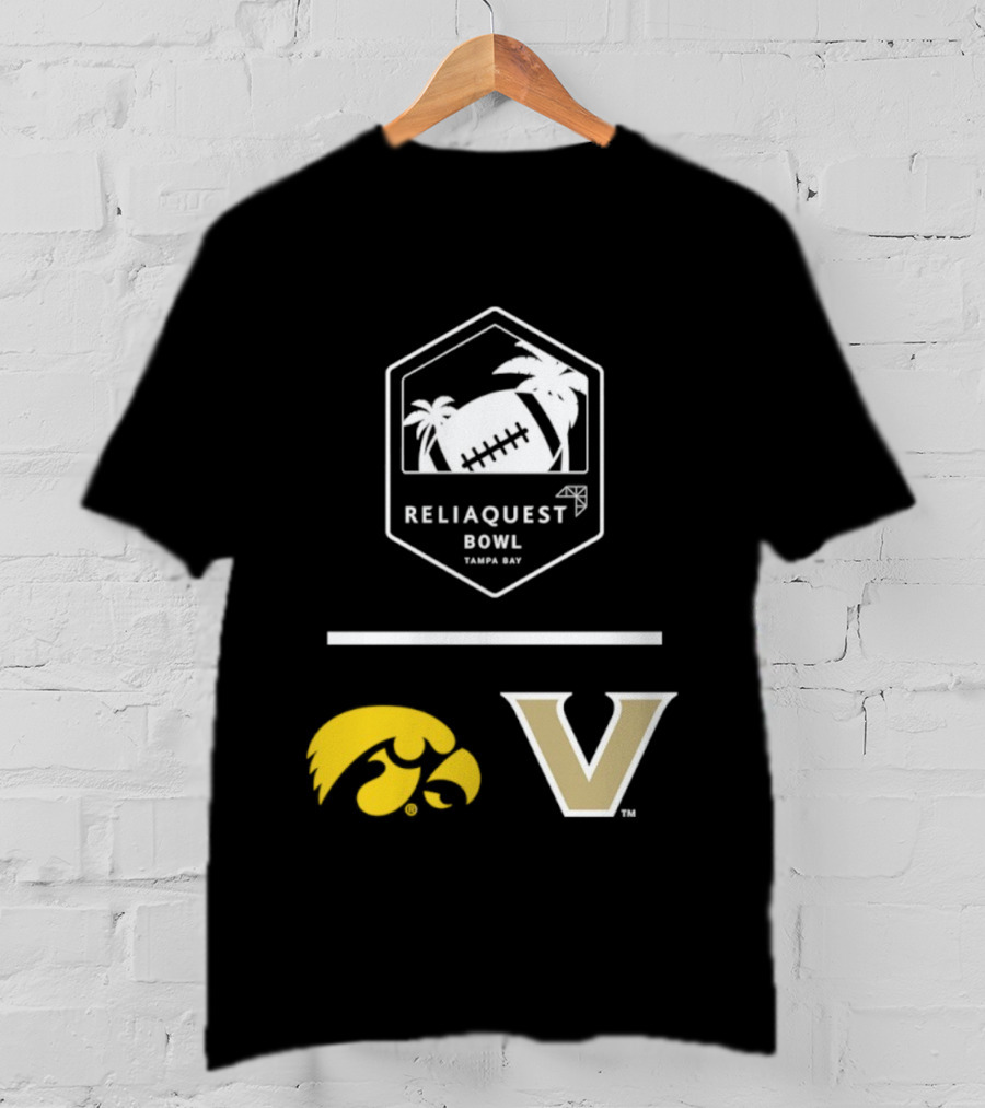 Iowa Hawkeyes Vanderbilt Commodores Reliaquest Bowl Tampa Bay Football Showdown T-Shirt