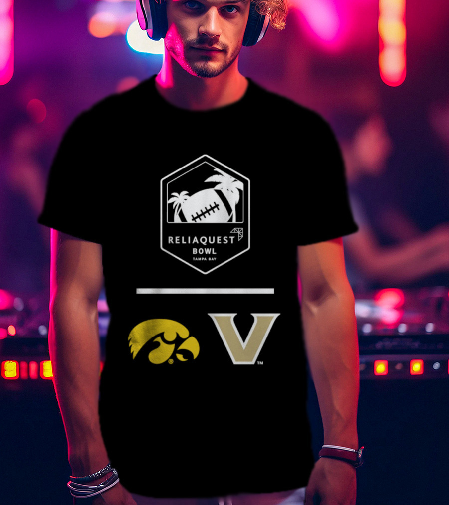 Iowa Hawkeyes Vanderbilt Commodores Reliaquest Bowl Tampa Bay Football Showdown T-Shirt