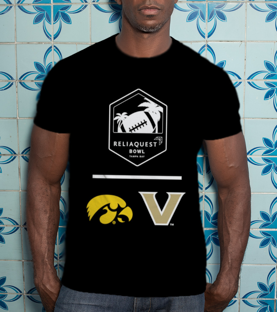 Iowa Hawkeyes Vanderbilt Commodores Reliaquest Bowl Tampa Bay Football Showdown T-Shirt