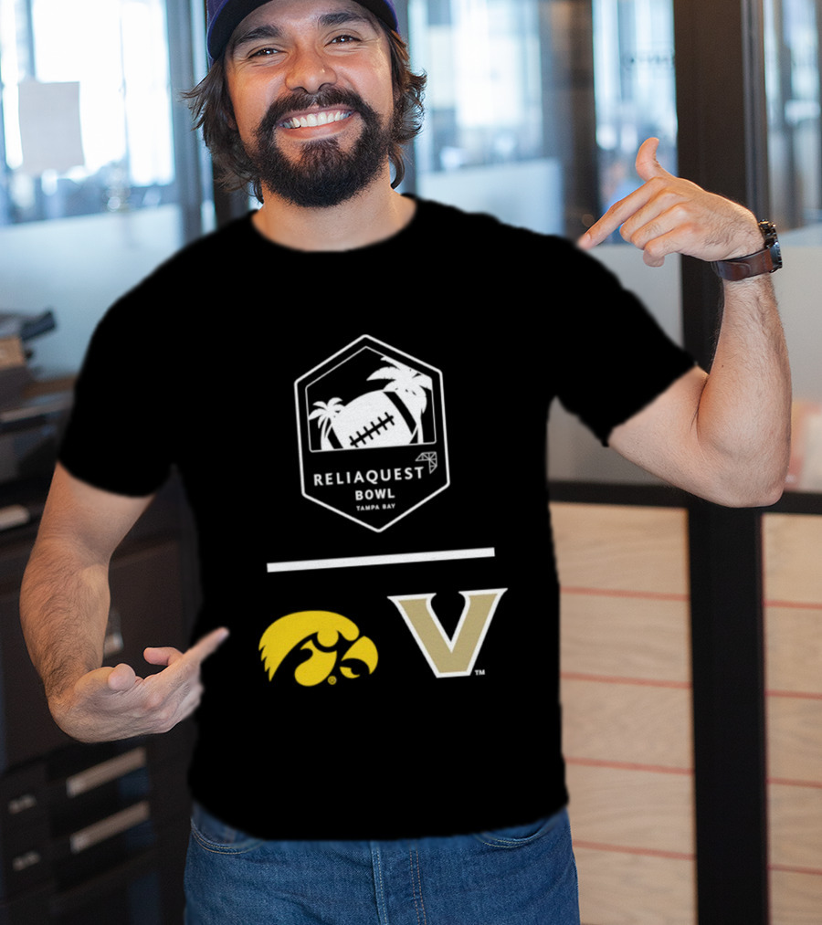 Iowa Hawkeyes Vanderbilt Commodores Reliaquest Bowl Tampa Bay Football Showdown T-Shirt