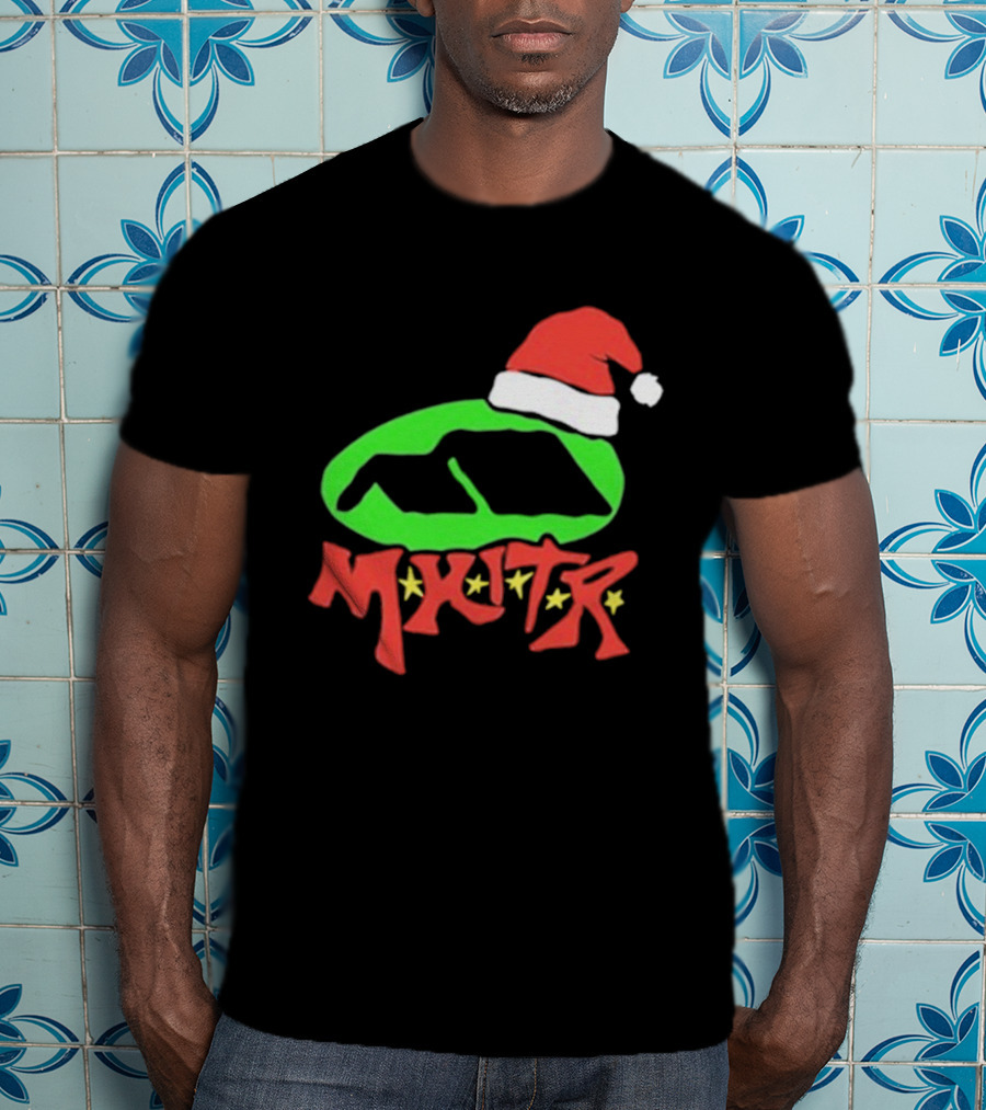 Mhitr Xmas Christmas Santa Hat Festive Green And Red Style T-Shirt