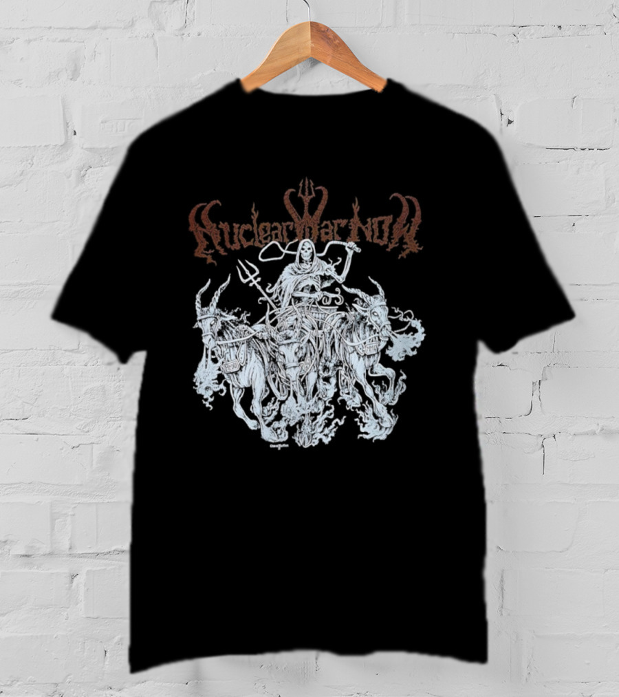 Skeleton Nuclear War Now Witch Hunt Theme T-Shirt