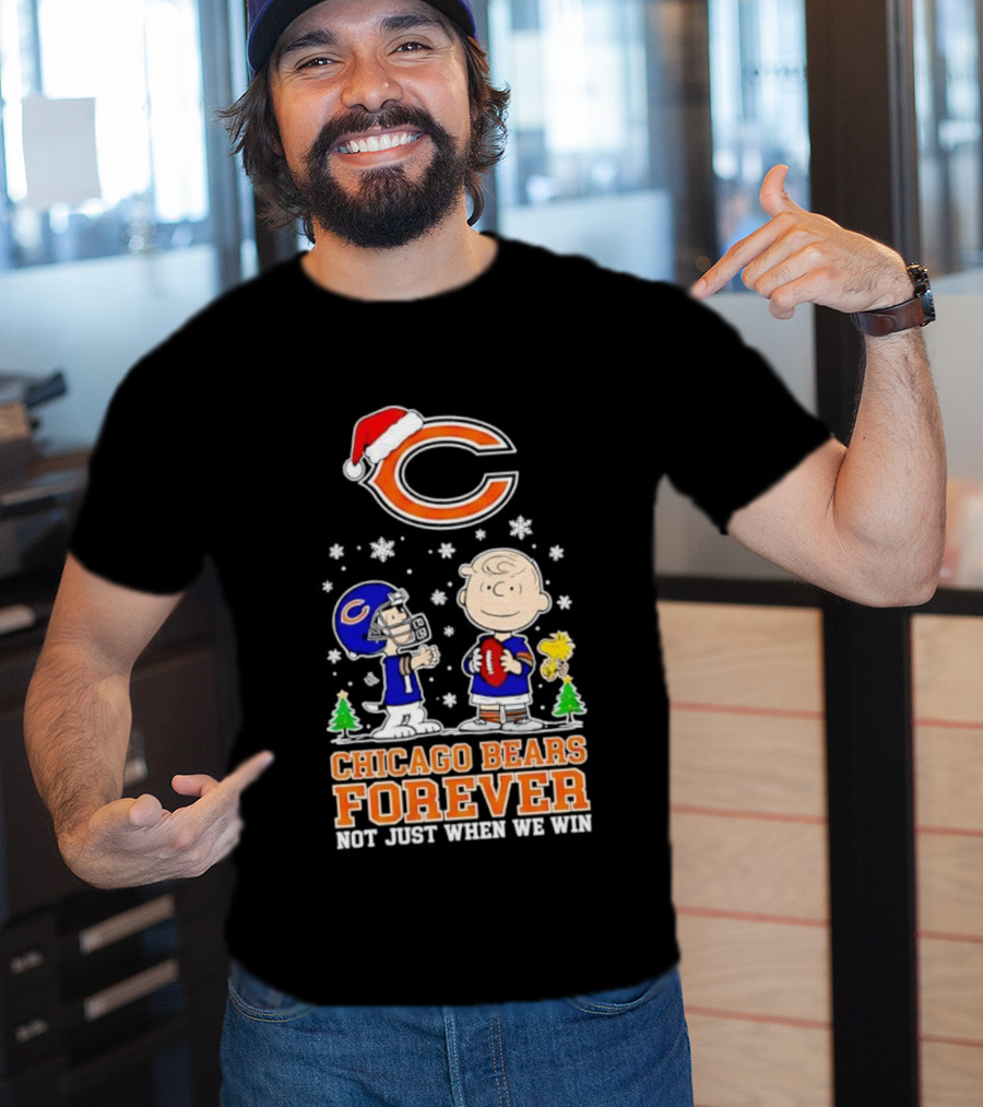 Peanuts Snoopy Chicago Bears Forever Christmas Not Just When We Win T-Shirt