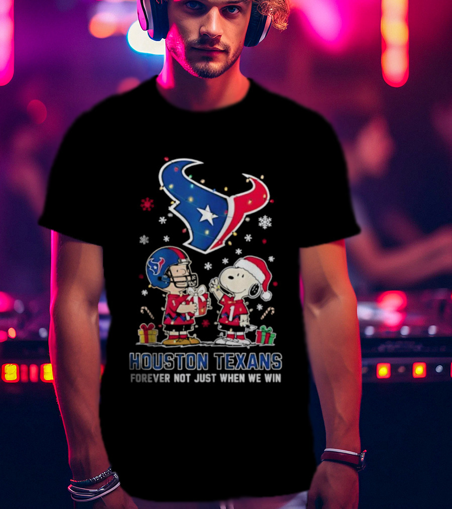 Peanuts Snoopy Christmas Houston Texans Forever Loyalty T-Shirt