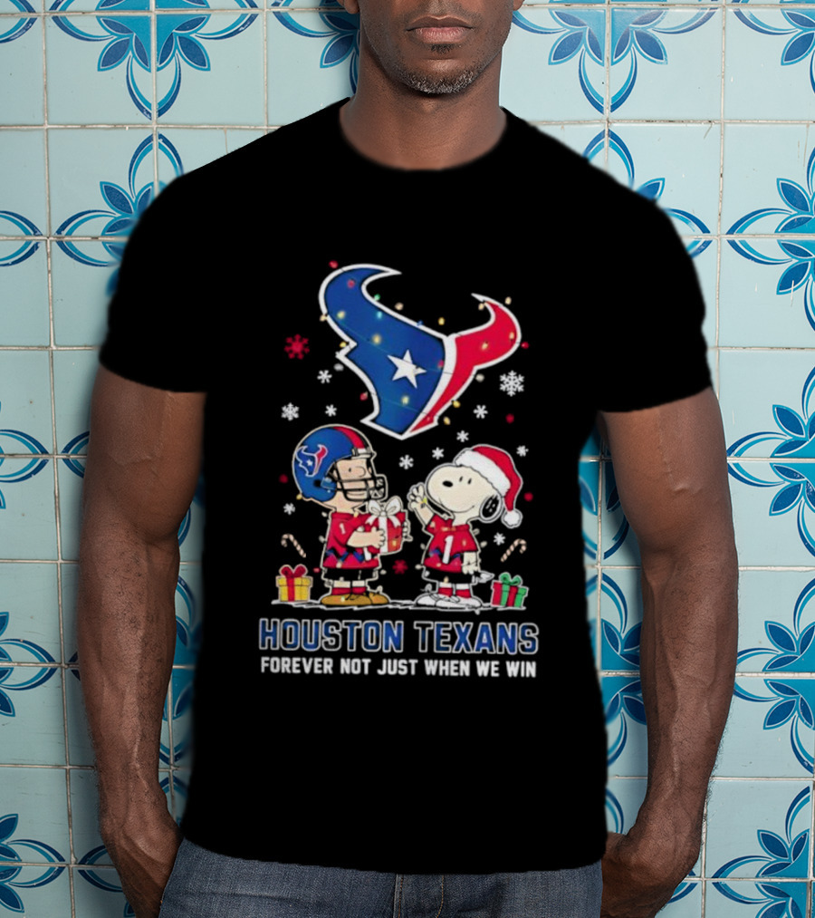 Peanuts Snoopy Christmas Houston Texans Forever Loyalty T-Shirt