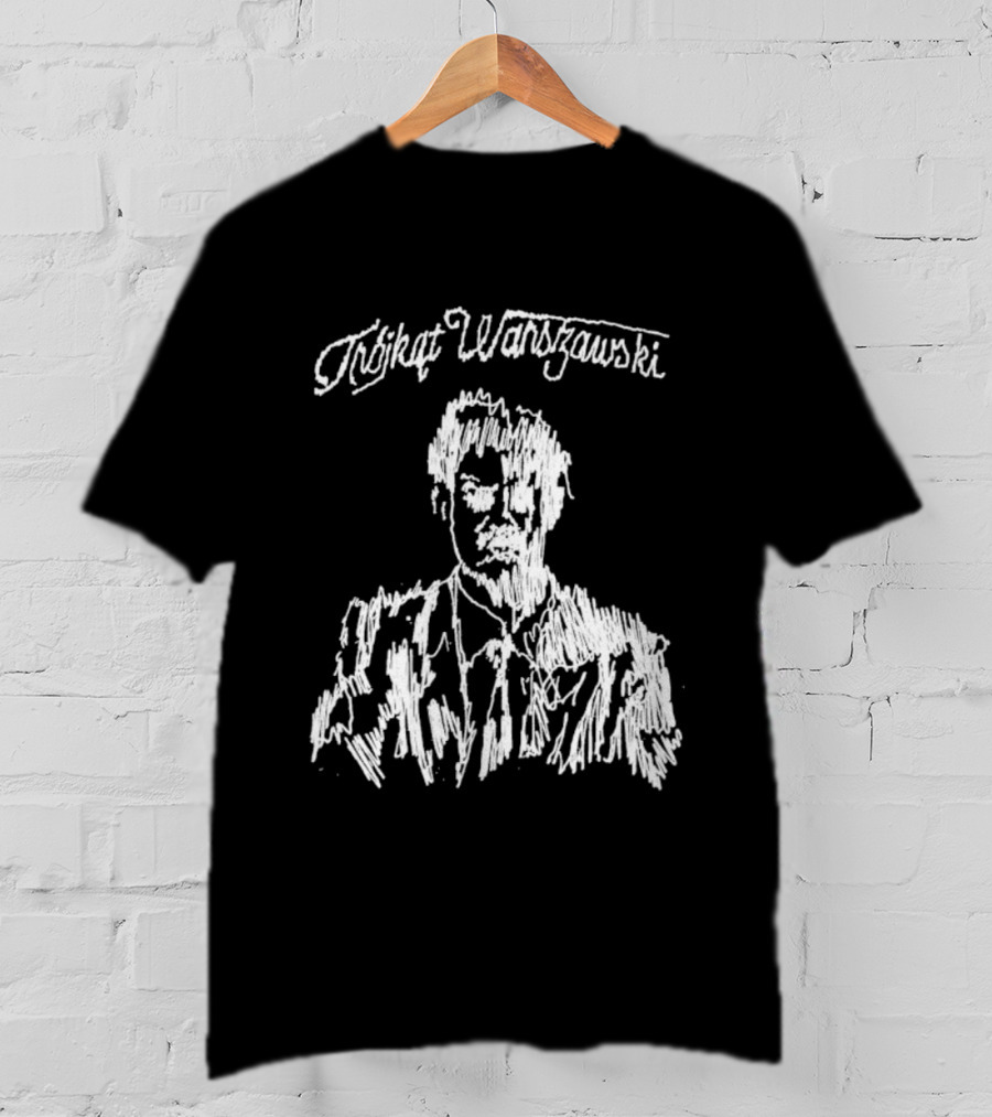 Trójkąt Warszawski Czarny Monochrome Portrait T-Shirt
