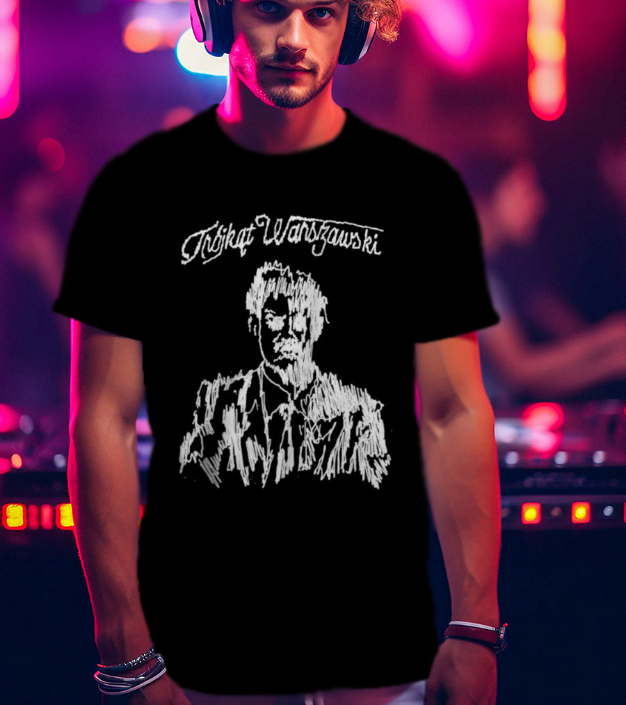 Trójkąt Warszawski Czarny Monochrome Portrait T-Shirt