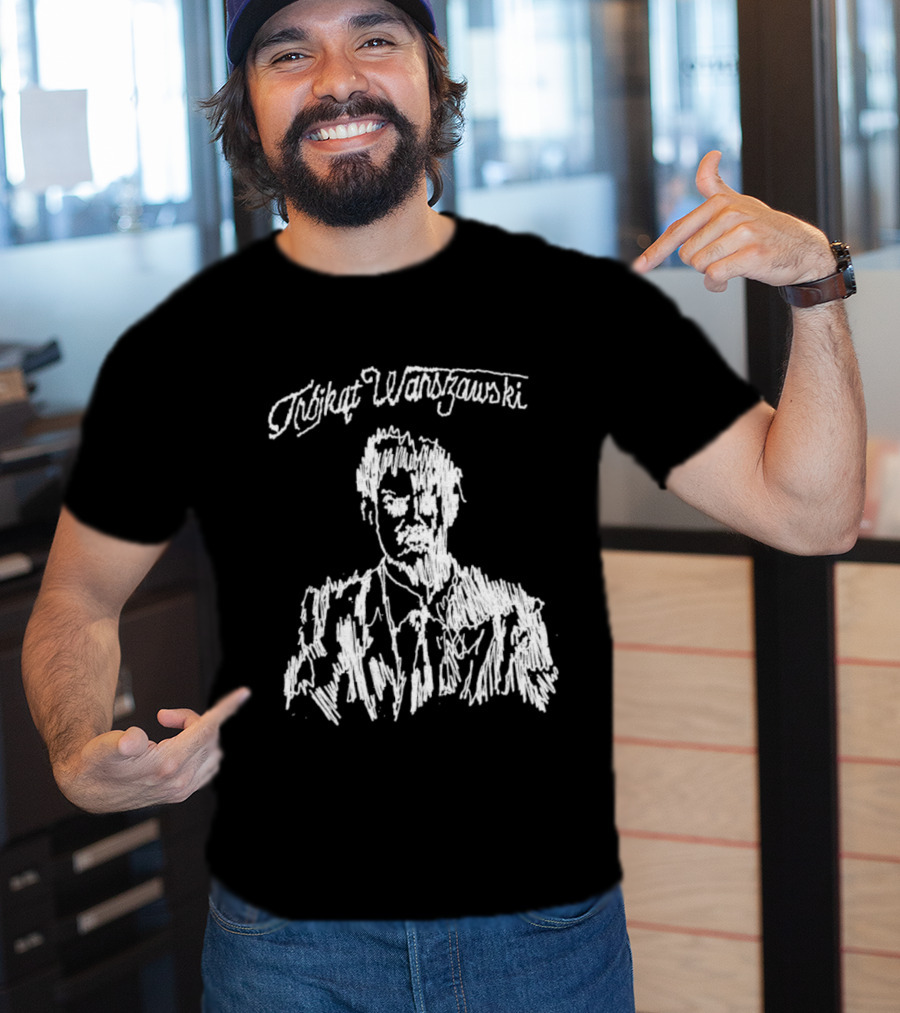 Trójkąt Warszawski Czarny Monochrome Portrait T-Shirt