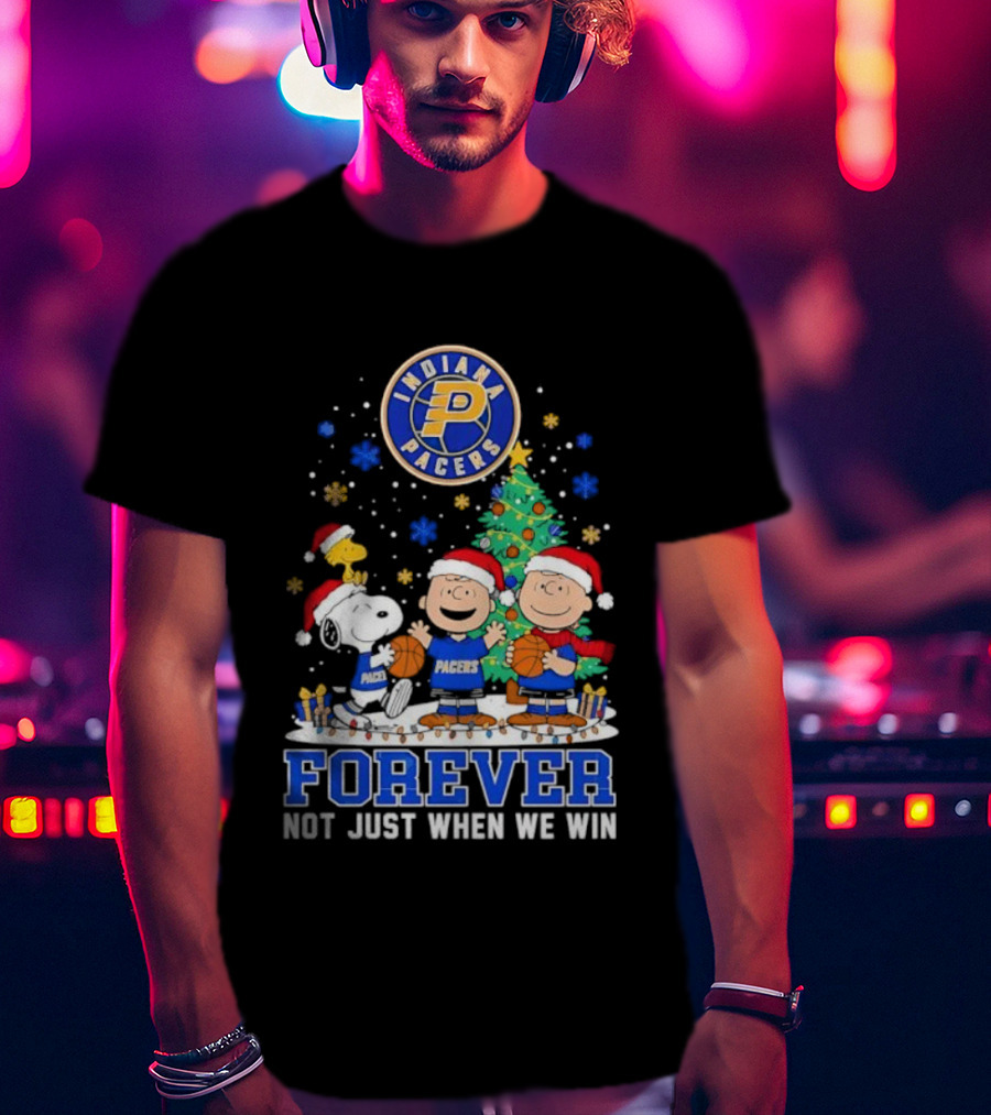 Indiana Pacers Christmas Peanuts Snoopy Forever Not Just When We Win T-Shirt