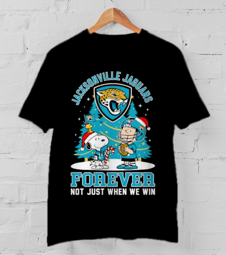 Jacksonville Jaguars Snoopy Christmas Forever Not Just When We Win T-Shirt