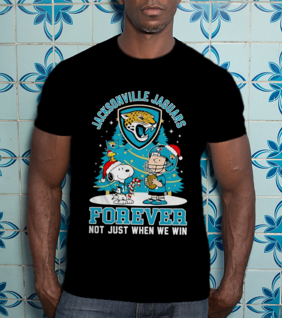 Jacksonville Jaguars Snoopy Christmas Forever Not Just When We Win T-Shirt