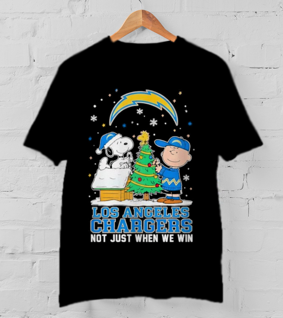 Peanuts Snoopy Christmas Los Angeles Chargers Not Just When We Win T-Shirt