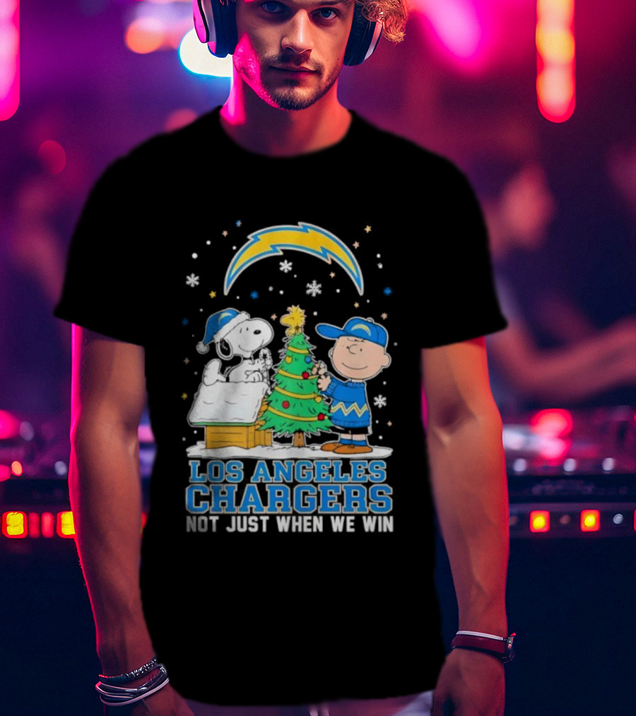 Peanuts Snoopy Christmas Los Angeles Chargers Not Just When We Win T-Shirt