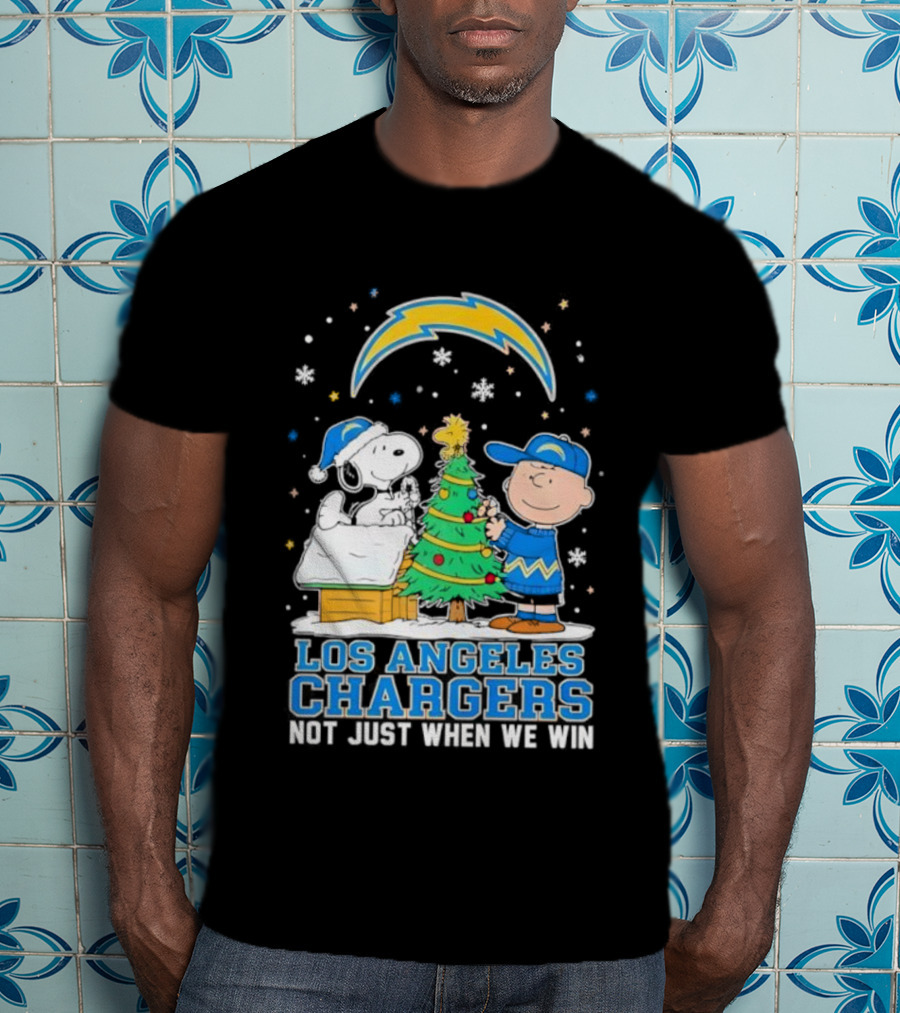 Peanuts Snoopy Christmas Los Angeles Chargers Not Just When We Win T-Shirt