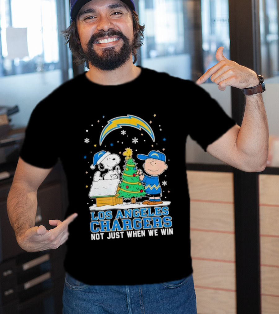 Peanuts Snoopy Christmas Los Angeles Chargers Not Just When We Win T-Shirt