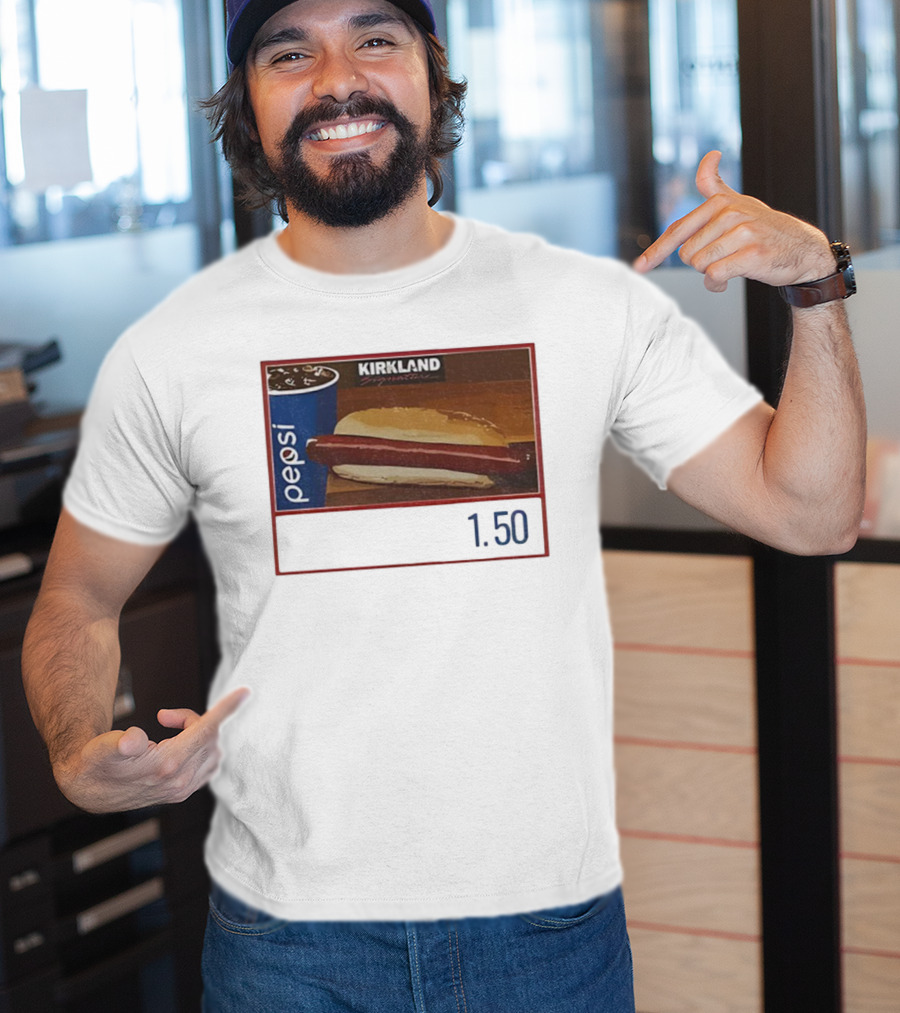 Kirkland Signature Hot Dog Pepsi Combo Parody 1.50 Meme T-Shirt