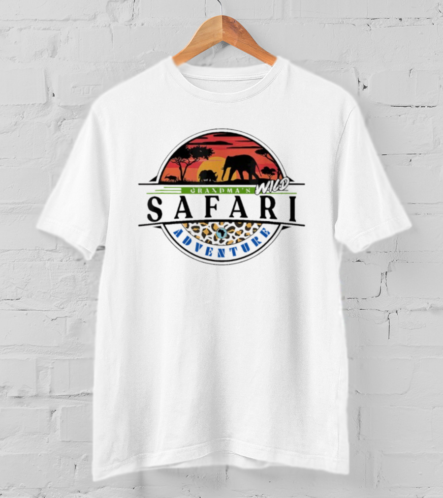 Grandma’s Wild Safari African Adventure Sunset Elephants Silhouette T-Shirt