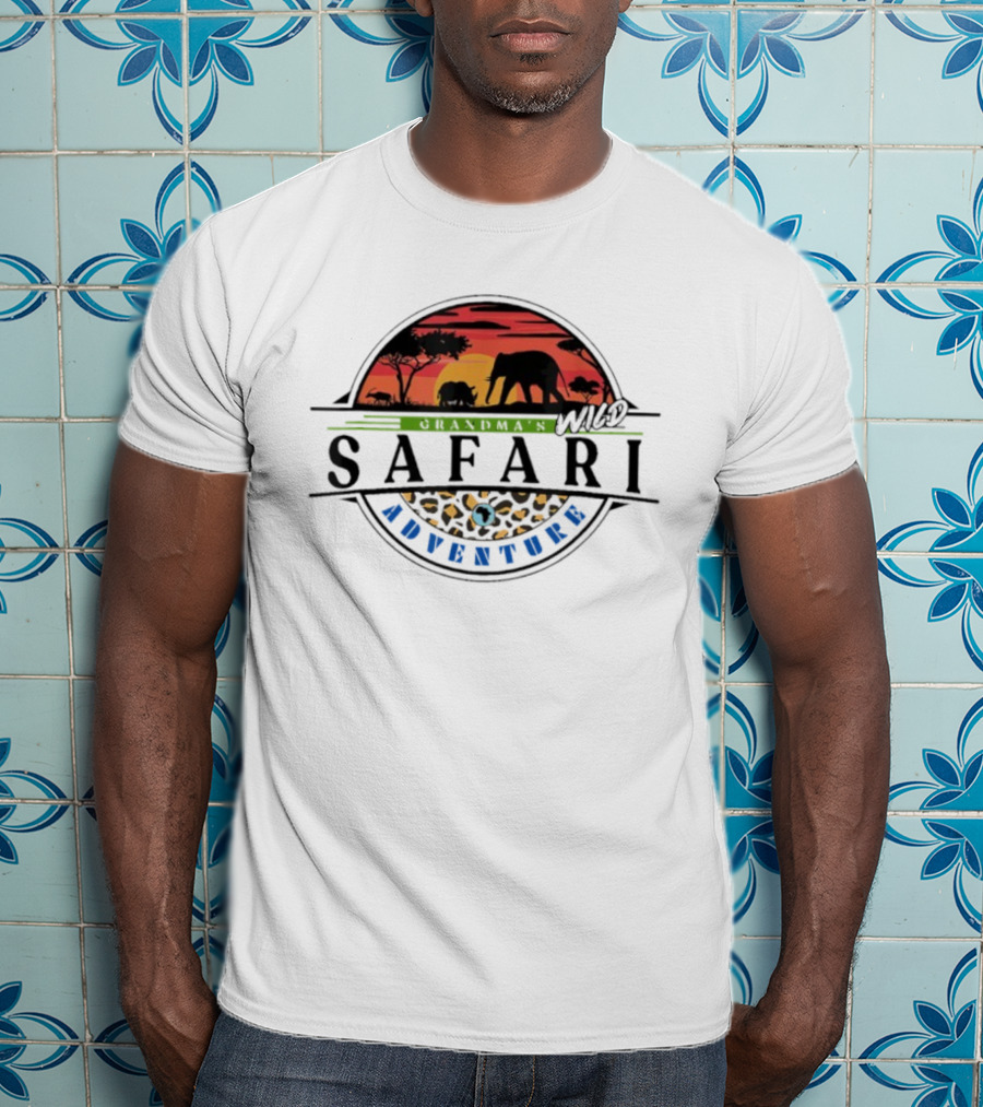 Grandma’s Wild Safari African Adventure Sunset Elephants Silhouette T-Shirt