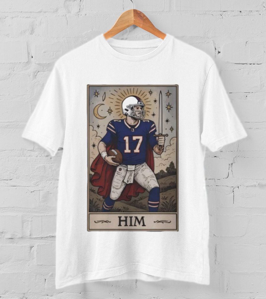 Josh Allen Buffalo Football Tarot Card Retro Him 17 T-Shirt