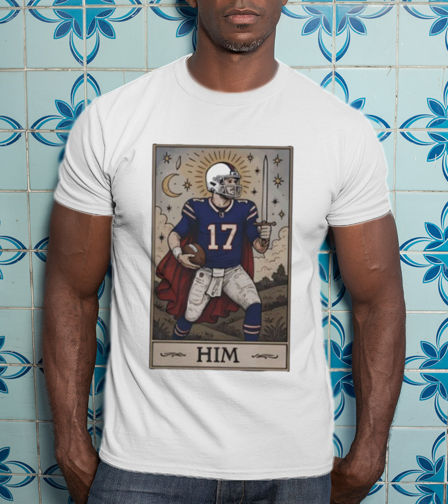 Josh Allen Buffalo Football Tarot Card Retro Him 17 T-Shirt