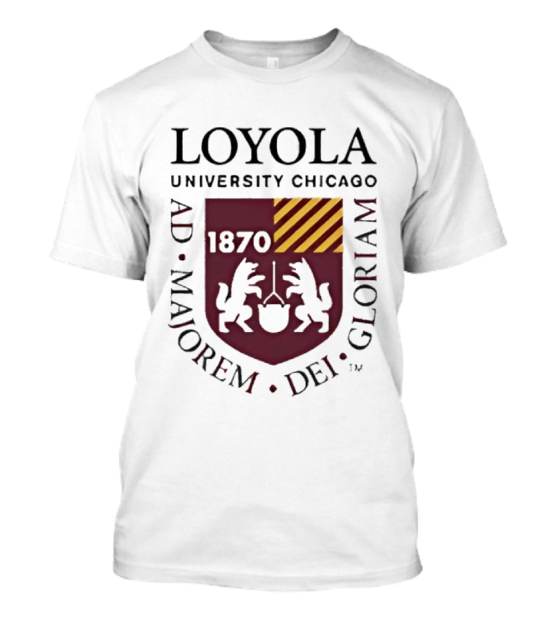 Loyola University Chicago AD Majorem Dei Gloriam 1870 Crest Emblem T-Shirt