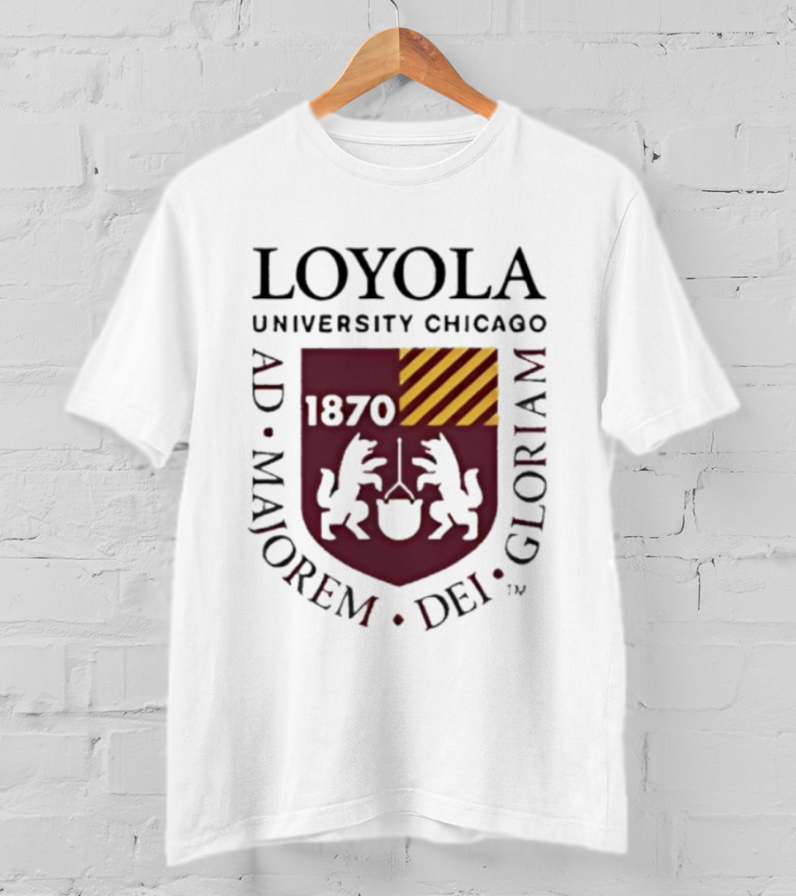 Loyola University Chicago AD Majorem Dei Gloriam 1870 Crest Emblem T-Shirt