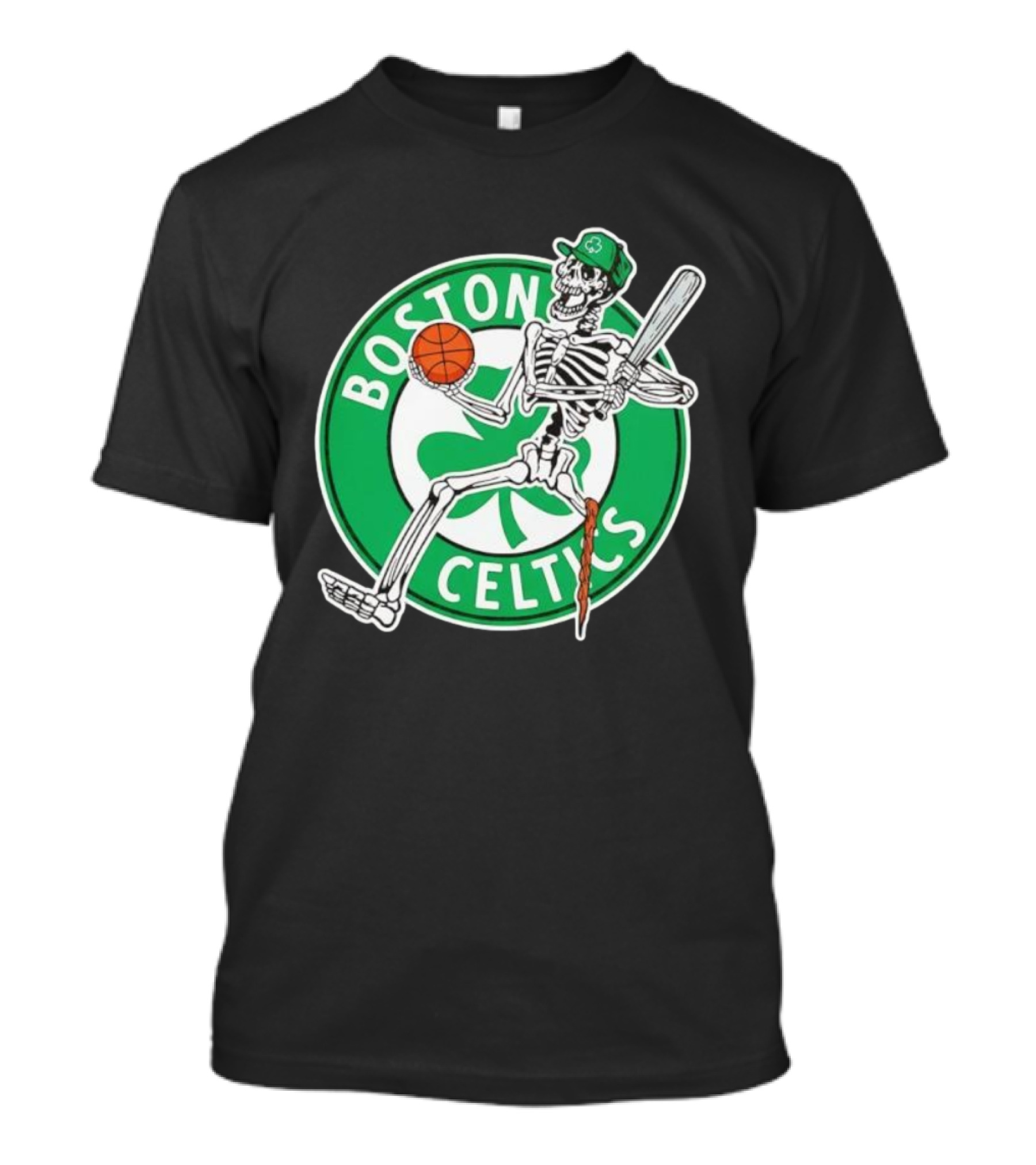 Boston Celtics Skeleton Player Basketball Logo T-Shirt
