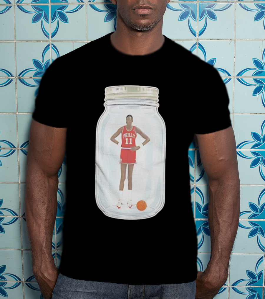 Philly Basketball 76ers Number 11 Manute Bol Jersey In Jar T-Shirt