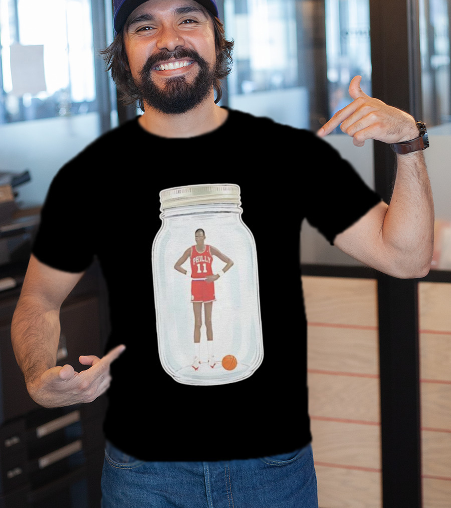 Philly Basketball 76ers Number 11 Manute Bol Jersey In Jar T-Shirt