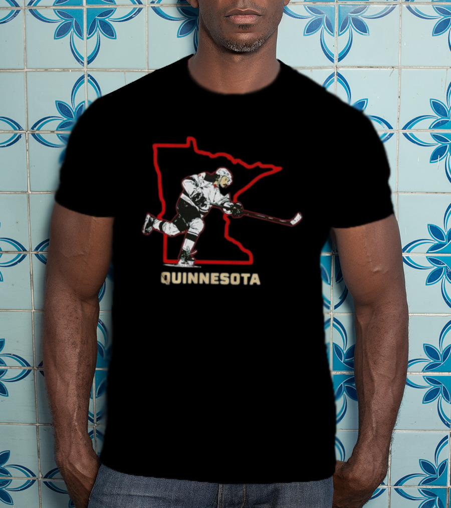 Quinnesota Minnesota Wild Map Hockey Player Graphic Quinn Hughes T-Shirt