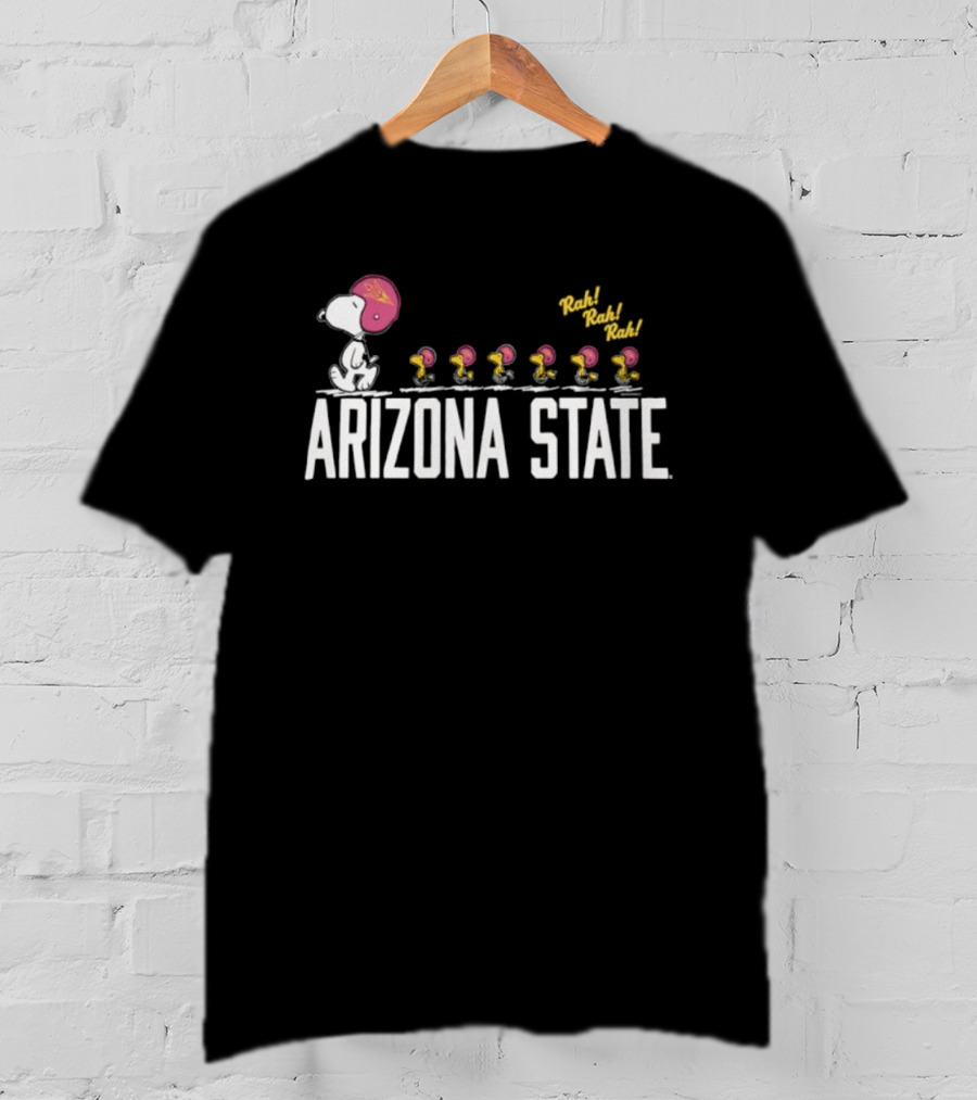 Peanuts Arizona State Football Snoopy Woodstock March Rock Bark Bark Bark T-Shirt