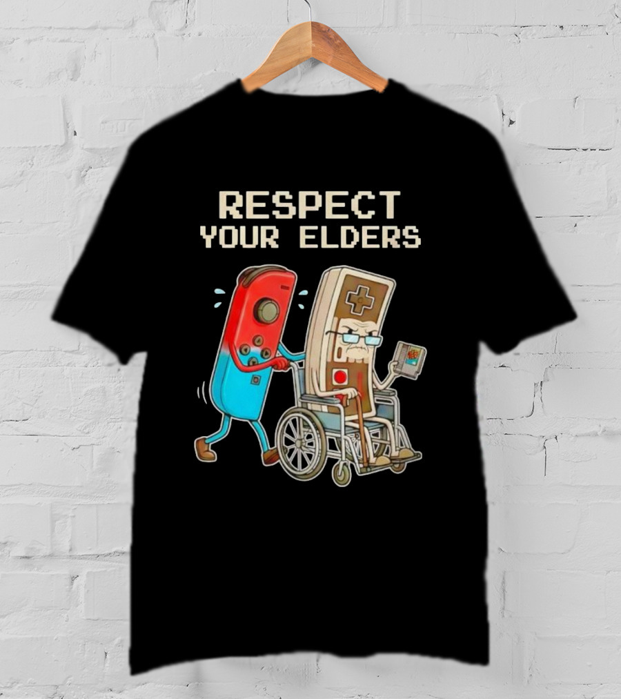 Respect Your Elders Nintendo Switch Joy-Con NES Controller Retro Gaming T-Shirt