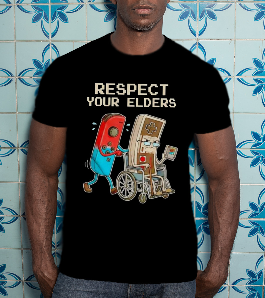 Respect Your Elders Nintendo Switch Joy-Con NES Controller Retro Gaming T-Shirt