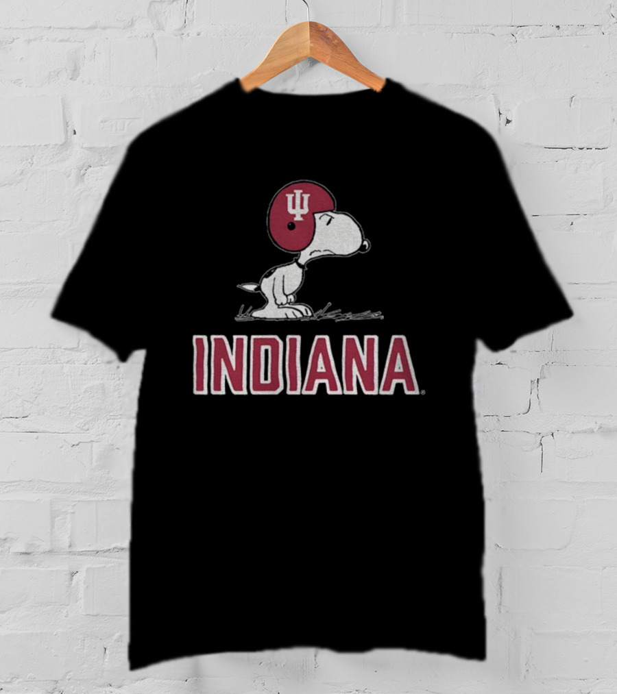 Indiana Hoosiers Snoopy Peanuts Football 2025 T-Shirt