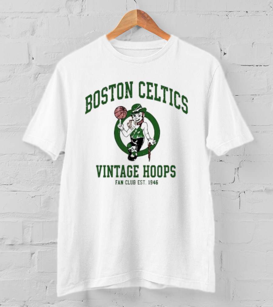 Boston Celtics Vintage Hoops Fan Club Est 1946 T-Shirt