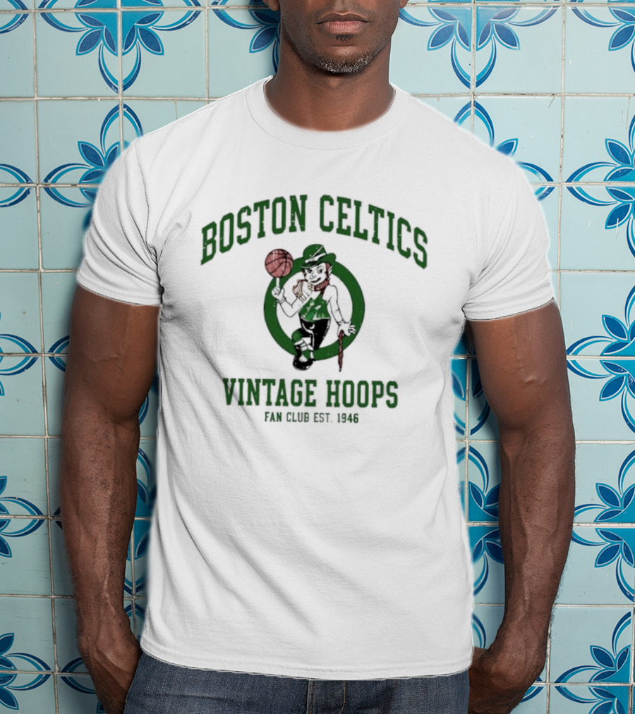 Boston Celtics Vintage Hoops Fan Club Est 1946 T-Shirt