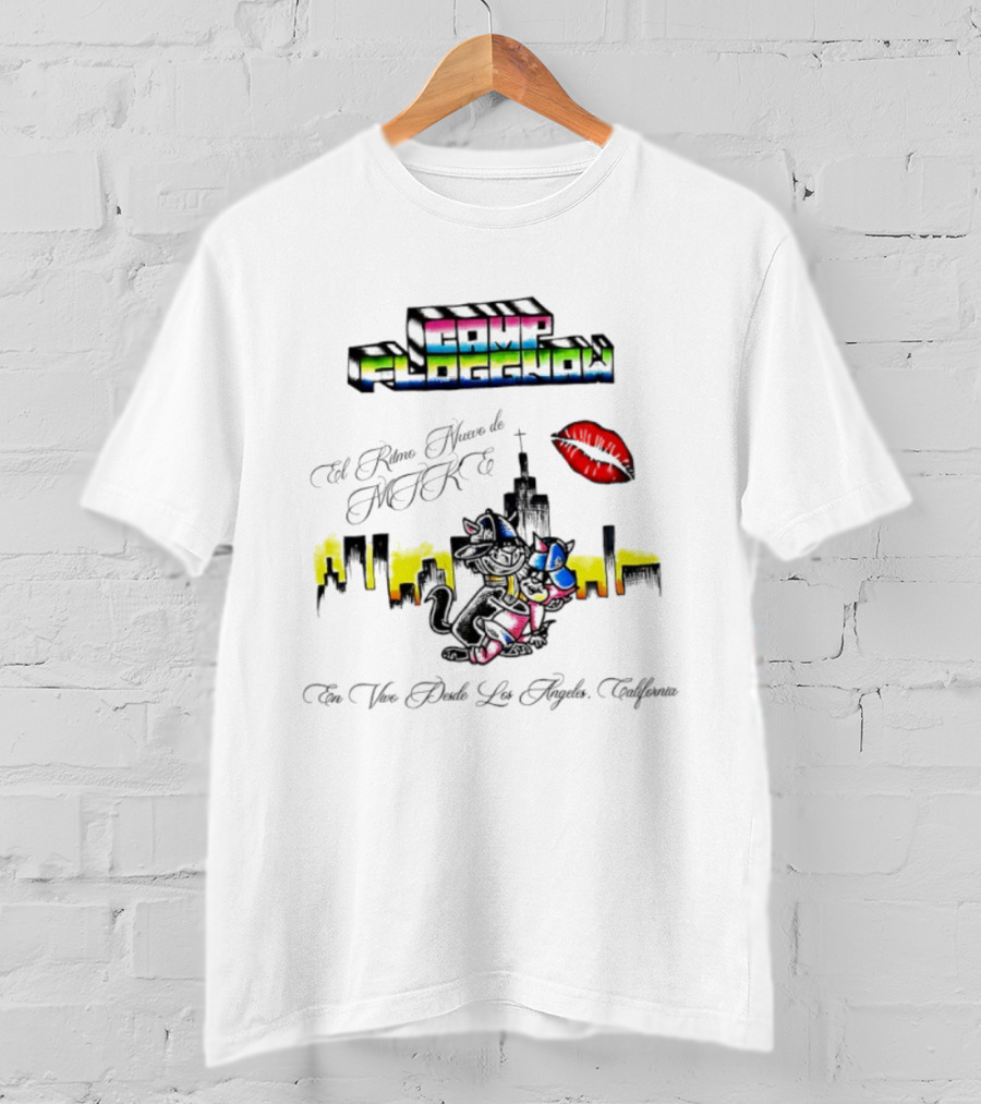Camp Floggnaw The New Rhythm Of Make Los Angeles California Skyline Kiss T-Shirt