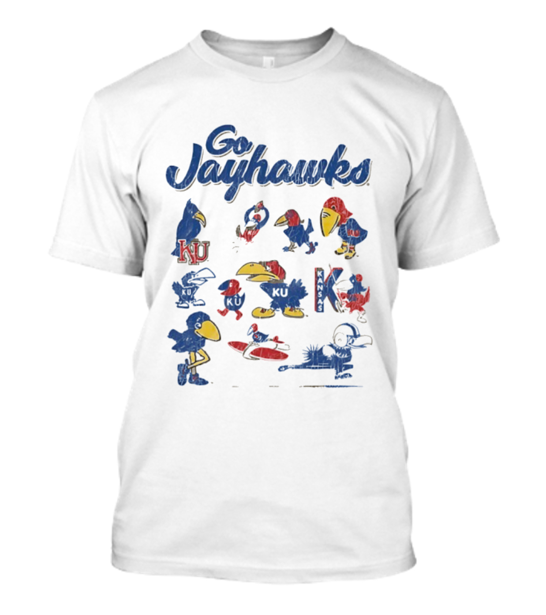Go Kansas Jayhawks KU Football Vintage Style T-Shirt