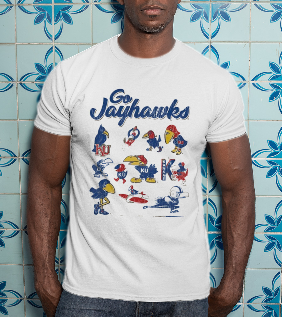 Go Kansas Jayhawks KU Football Vintage Style T-Shirt