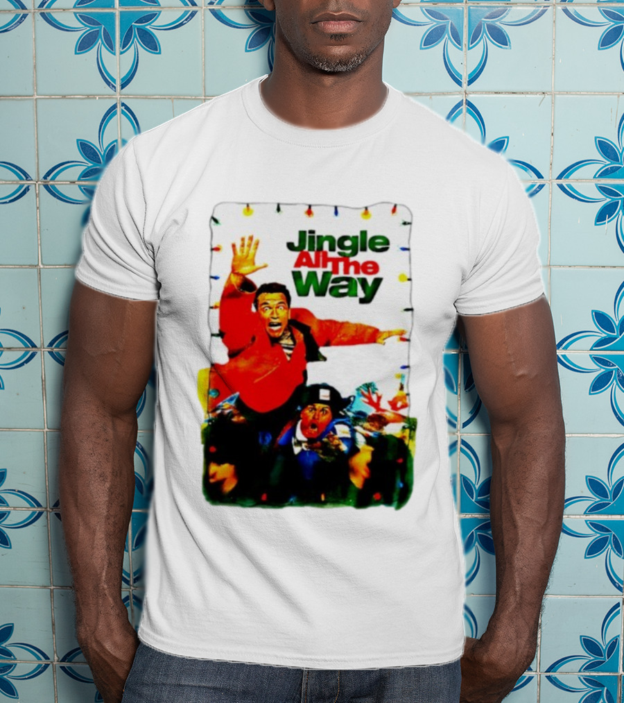 Jingle All The Way Movie With Characters And Holiday Lights T-Shirt