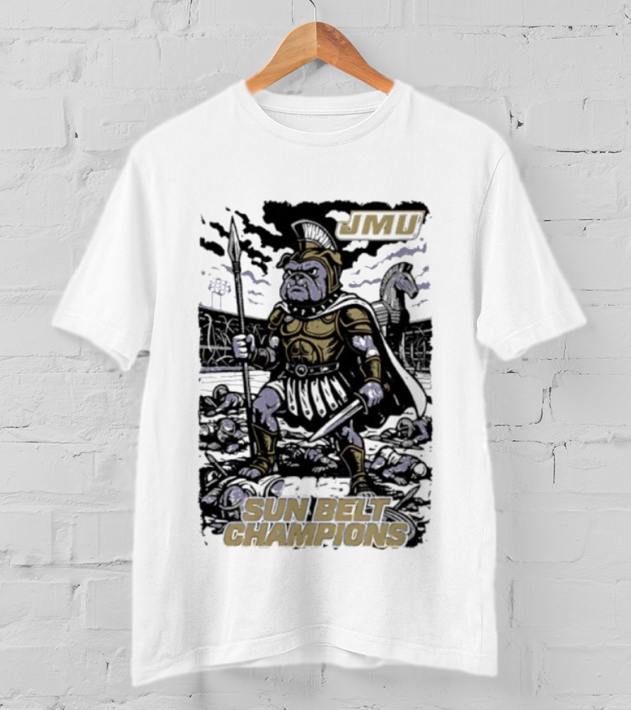 JMU Sun Belt Champions Roman Warrior Illustration T-Shirt