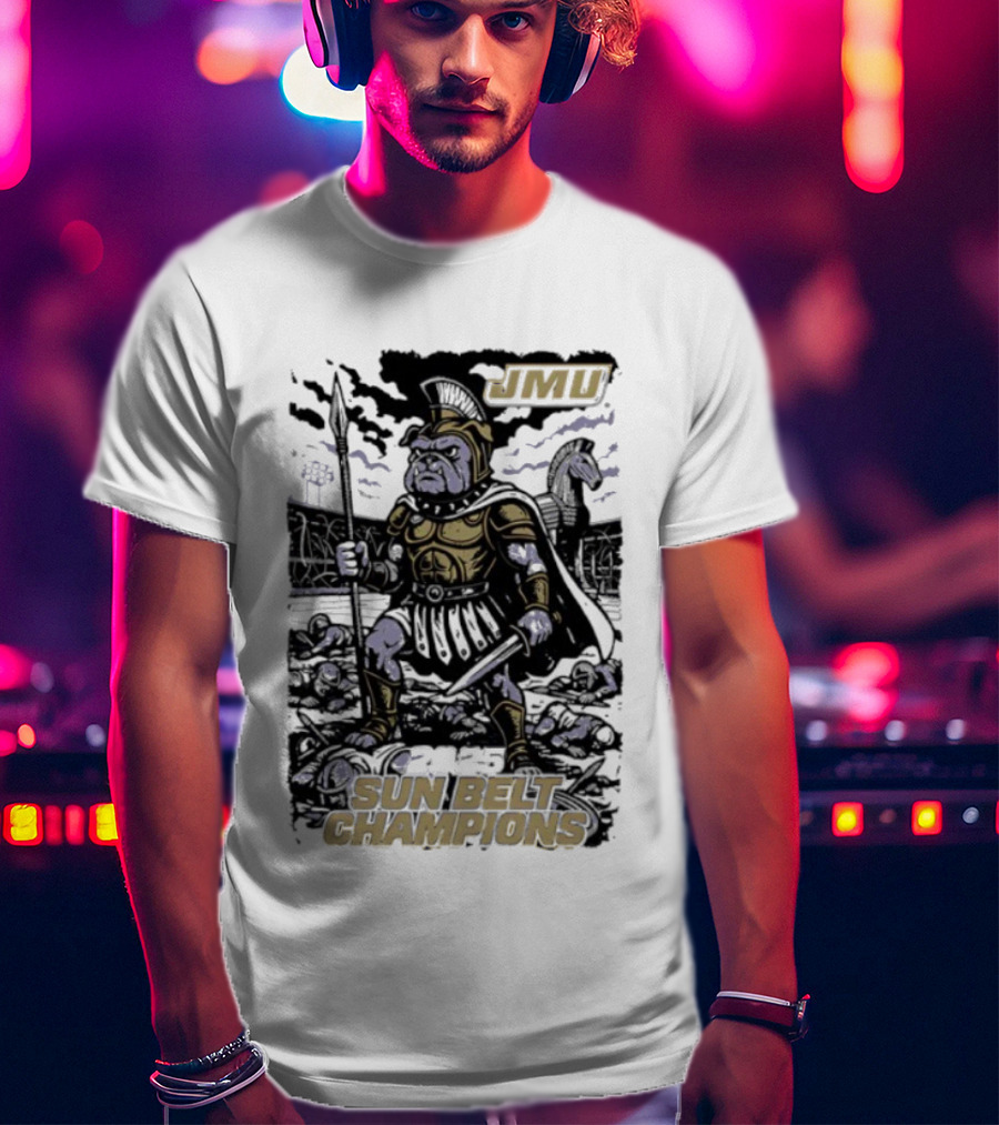 JMU Sun Belt Champions Roman Warrior Illustration T-Shirt