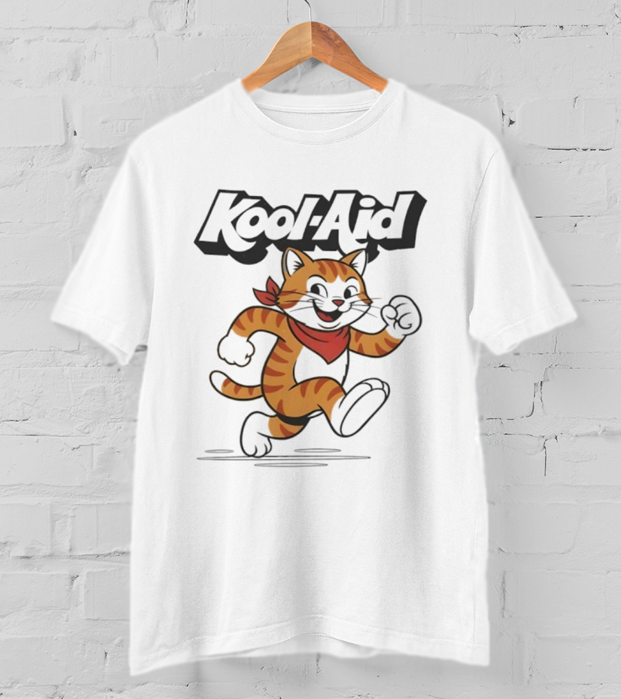 Kool-Aid Orange Cat Red Bandana Playful Pounce T-Shirt