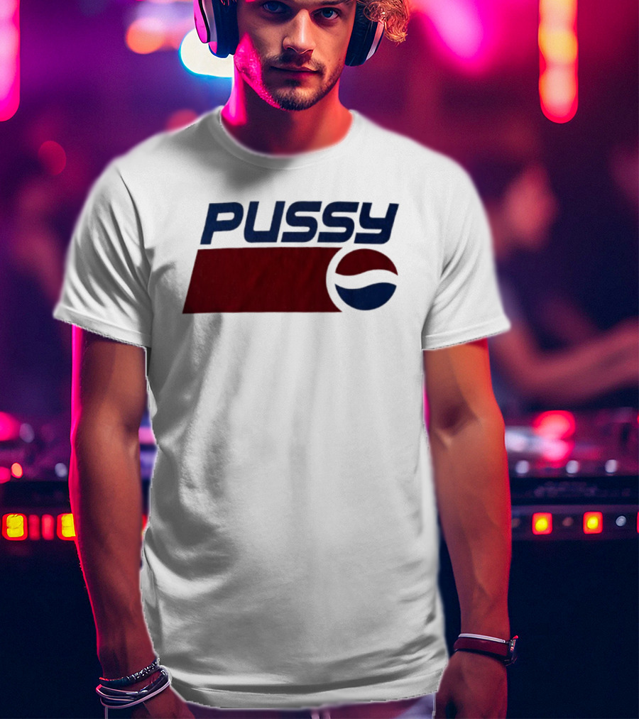 Pussy Pepsi Co Vintage Logo Parody T-Shirt