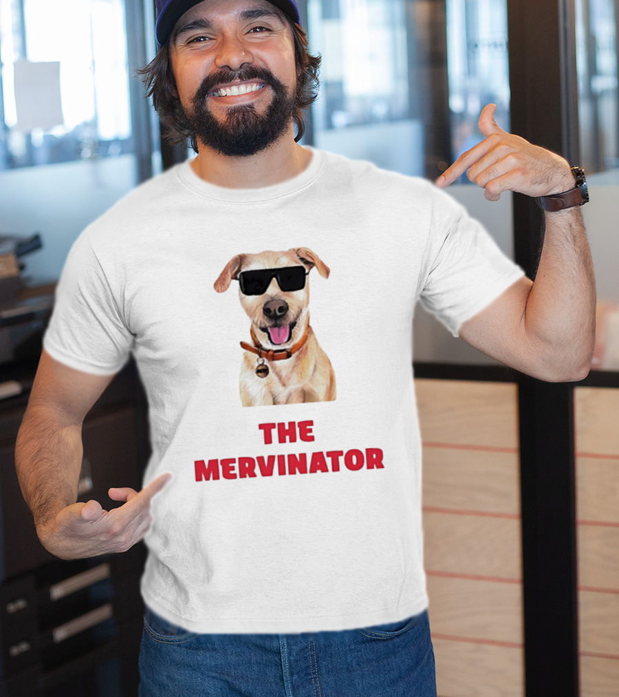 The Mervinator Dog Sunglasses Cool Canine T-Shirt
