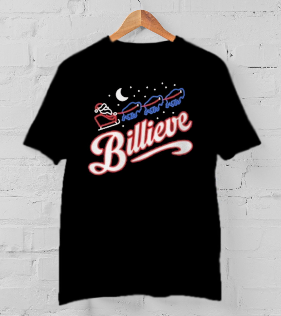 Buffalo Bills Billieve Christmas Santa Reindeer Sleigh T-Shirt