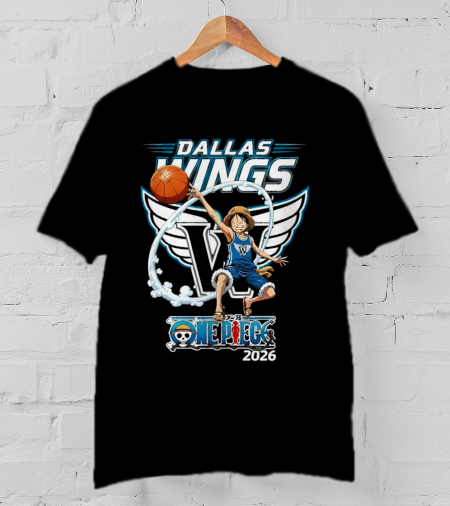 Dallas Wings One Piece 2026 Crossover Basketball Anime Collaboration T-Shirt
