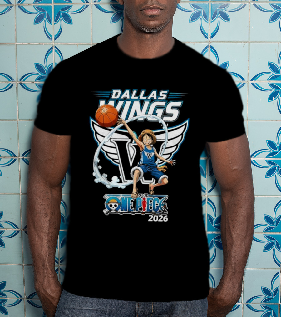 Dallas Wings One Piece 2026 Crossover Basketball Anime Collaboration T-Shirt